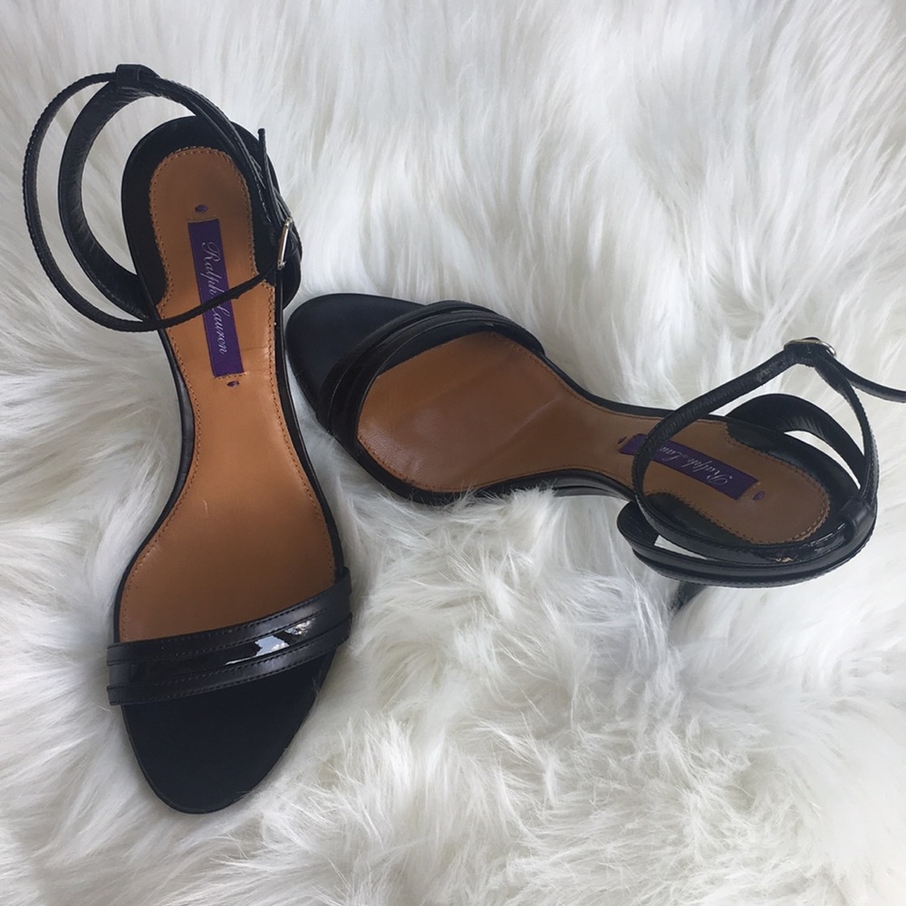 Ralph Lauren:Black High heel Sandals Size 8B. - Picture 4 of 8